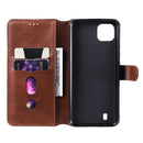 For OPPO Realme C20 Classic Calf Texture PU + TPU Horizontal Flip Leather Case with Holder & Card Slots & Wallet(Brown)
