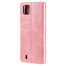 For OPPO Realme C20 Classic Calf Texture PU + TPU Horizontal Flip Leather Case with Holder & Card Slots & Wallet(Rose Gold)