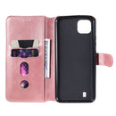 For OPPO Realme C20 Classic Calf Texture PU + TPU Horizontal Flip Leather Case with Holder & Card Slots & Wallet(Rose Gold)
