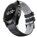 For Garmin Fenix 6 Two-color Silicone Round Hole Quick Release Watch Band(Black Grey)