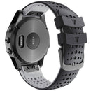 For Garmin Fenix 6 Two-color Silicone Round Hole Quick Release Watch Band(Black Grey)