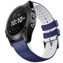 For Garmin Fenix 6 Two-color Silicone Round Hole Quick Release Watch Band(Blue White)