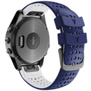 For Garmin Fenix 6 Two-color Silicone Round Hole Quick Release Watch Band(Blue White)