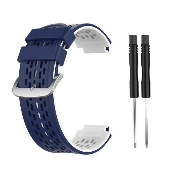 For Garmin Approach S2 / S4 Two-color Silicone Watch Band(Blue White)