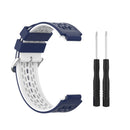 For Garmin Approach S2 / S4 Two-color Silicone Watch Band(Blue White)