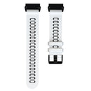 For Garmin Fenix 6X Two-color Silicone Quick Release Watch Band(White Black)