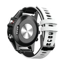 For Garmin Fenix 6X Two-color Silicone Quick Release Watch Band(White Black)