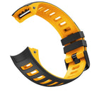 For Garmin Instinct / Instinct Esports Two-color Silicone Watch Band(Black+Yellow)