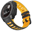 For Garmin Instinct / Instinct Esports Two-color Silicone Watch Band(Black+Yellow)