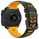 For Garmin Instinct / Instinct Esports Two-color Silicone Watch Band(Black+Yellow)