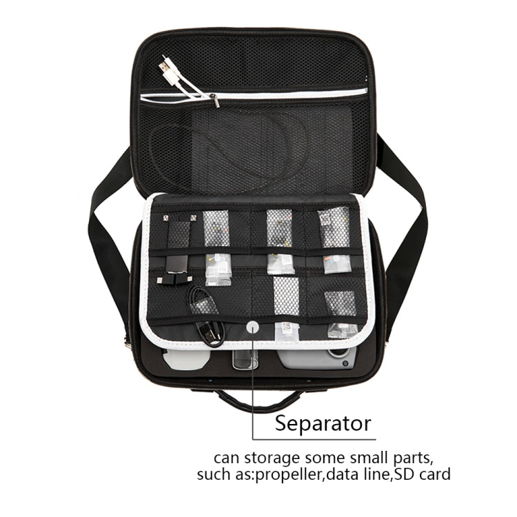 Portable Single Shoulder Storage Travel Carrying Cover Case Box with Baffle Separator for DJI Air 2S(Black + Red Liner)