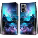 For Xiaomi Redmi Note 10 4G / Note 10s Coloured Drawing Cross Texture Horizontal Flip PU Leather Case with Holder & Card Slots & Wallet & Lanyard(Colorful Clouds)