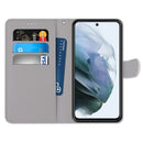 For Samsung Galaxy S21 FE Coloured Drawing Cross Texture Horizontal Flip PU Leather Case with Holder & Card Slots & Wallet & Lanyard(Colorful Clouds)