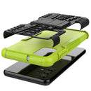 For Samsung Galaxy A32 4G Tire Texture Shockproof TPU+PC Protective Case with Holder(Green)