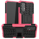 For Samsung Galaxy A32 4G Tire Texture Shockproof TPU+PC Protective Case with Holder(Pink)