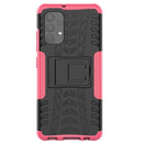 For Samsung Galaxy A32 4G Tire Texture Shockproof TPU+PC Protective Case with Holder(Pink)