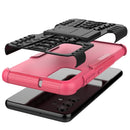 For Samsung Galaxy A32 4G Tire Texture Shockproof TPU+PC Protective Case with Holder(Pink)
