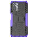 For Xiaomi Redmi Note 10 Tire Texture Shockproof TPU+PC Protective Case with Holder(Purple)