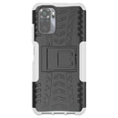 For Xiaomi Redmi Note 10 Tire Texture Shockproof TPU+PC Protective Case with Holder(White)