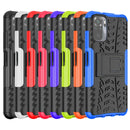For Xiaomi Redmi Note 10 Tire Texture Shockproof TPU+PC Protective Case with Holder(White)
