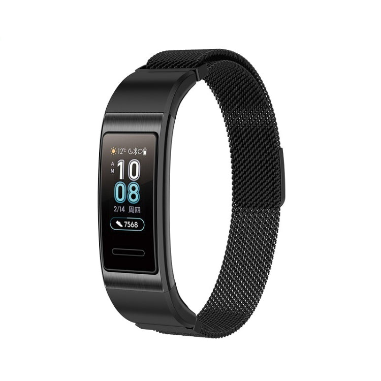 For Huawei Band 3 Pro / 4 Pro Milanese Watch Band(Black)