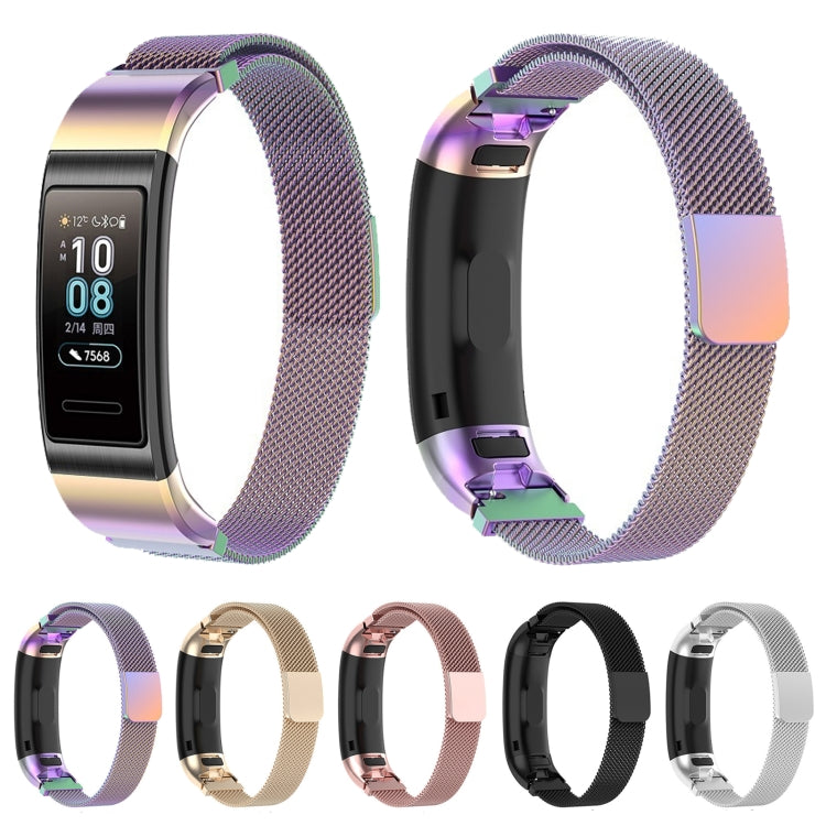 For Huawei Band 3 Pro / 4 Pro Milanese Watch Band(Rose Pink)