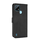 For OPPO Realme C21 Solid Color Skin Feel Magnetic Buckle Horizontal Flip Calf Texture PU Leather Case with Holder & Card Slots & Wallet(Black)