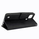 For OPPO Realme C21 Solid Color Skin Feel Magnetic Buckle Horizontal Flip Calf Texture PU Leather Case with Holder & Card Slots & Wallet(Black)