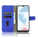 For OPPO Realme C21 Solid Color Skin Feel Magnetic Buckle Horizontal Flip Calf Texture PU Leather Case with Holder & Card Slots & Wallet(Blue)
