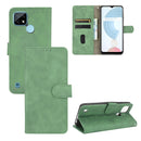For OPPO Realme C21 Solid Color Skin Feel Magnetic Buckle Horizontal Flip Calf Texture PU Leather Case with Holder & Card Slots & Wallet(Green)
