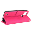 For OPPO Realme C21 Solid Color Skin Feel Magnetic Buckle Horizontal Flip Calf Texture PU Leather Case with Holder & Card Slots & Wallet(Rose Red)