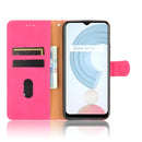 For OPPO Realme C21 Solid Color Skin Feel Magnetic Buckle Horizontal Flip Calf Texture PU Leather Case with Holder & Card Slots & Wallet(Rose Red)