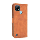 For OPPO Realme C21 Solid Color Skin Feel Magnetic Buckle Horizontal Flip Calf Texture PU Leather Case with Holder & Card Slots & Wallet(Brown)