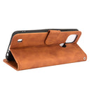 For OPPO Realme C21 Solid Color Skin Feel Magnetic Buckle Horizontal Flip Calf Texture PU Leather Case with Holder & Card Slots & Wallet(Brown)