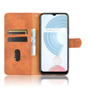 For OPPO Realme C21 Solid Color Skin Feel Magnetic Buckle Horizontal Flip Calf Texture PU Leather Case with Holder & Card Slots & Wallet(Brown)
