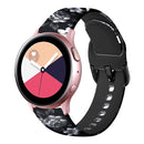 For Samsung Galaxy Watch 42mm Silicone Printing Watch Band(Grey Flowers)