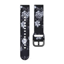 For Samsung Galaxy Watch 42mm Silicone Printing Watch Band(Grey Flowers)