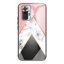 For Xiaomi Redmi Note 10 Pro / 10 Pro Max Marble Tempered Glass Back Cover TPU Border Case(HCBL-11)