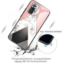 For Xiaomi Redmi Note 10 Pro / 10 Pro Max Marble Tempered Glass Back Cover TPU Border Case(HCBL-11)