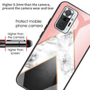 For Xiaomi Redmi Note 10 Pro / 10 Pro Max Marble Tempered Glass Back Cover TPU Border Case(HCBL-11)