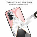 For Xiaomi Redmi Note 10 Pro / 10 Pro Max Marble Tempered Glass Back Cover TPU Border Case(HCBL-11)