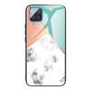 For Samsung Galaxy A12 5G Marble Tempered Glass Back Cover TPU Border Case(HCBL-8)