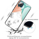 For Samsung Galaxy A12 5G Marble Tempered Glass Back Cover TPU Border Case(HCBL-8)