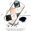 For Samsung Galaxy A12 5G Marble Tempered Glass Back Cover TPU Border Case(HCBL-10)