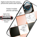 For Samsung Galaxy A12 5G Marble Tempered Glass Back Cover TPU Border Case(HCBL-10)