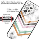 For Samsung Galaxy A32 4G Marble Tempered Glass Back Cover TPU Border Case(HCBL-2)