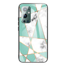 For Samsung Galaxy A32 4G Marble Tempered Glass Back Cover TPU Border Case(HCBL-7)