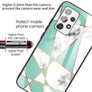 For Samsung Galaxy A32 4G Marble Tempered Glass Back Cover TPU Border Case(HCBL-7)