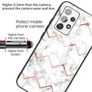 For Samsung Galaxy A32 4G Marble Tempered Glass Back Cover TPU Border Case(HCBL-9)