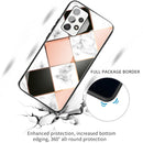 For Samsung Galaxy A32 4G Marble Tempered Glass Back Cover TPU Border Case(HCBL-10)